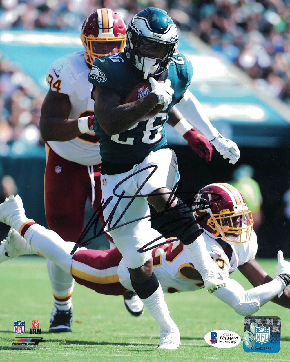 Miles Sanders Autographed/Signed Philadelphia Eagles 8x10 Photo BAS PF