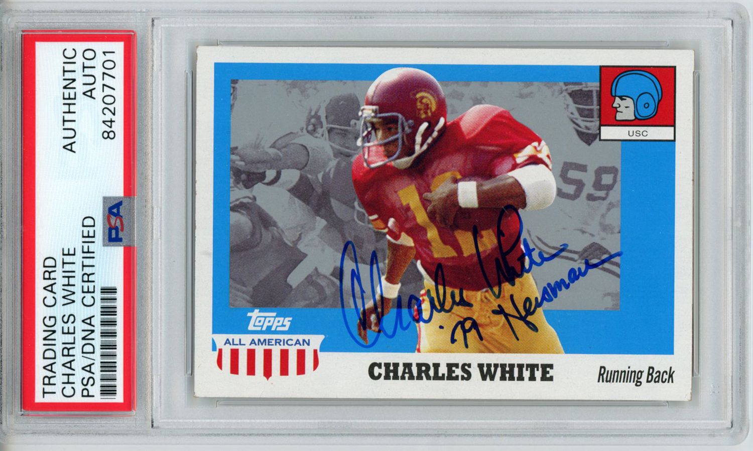 Charles White Autographed 2005 Topps All American Trading Card PSA Slab