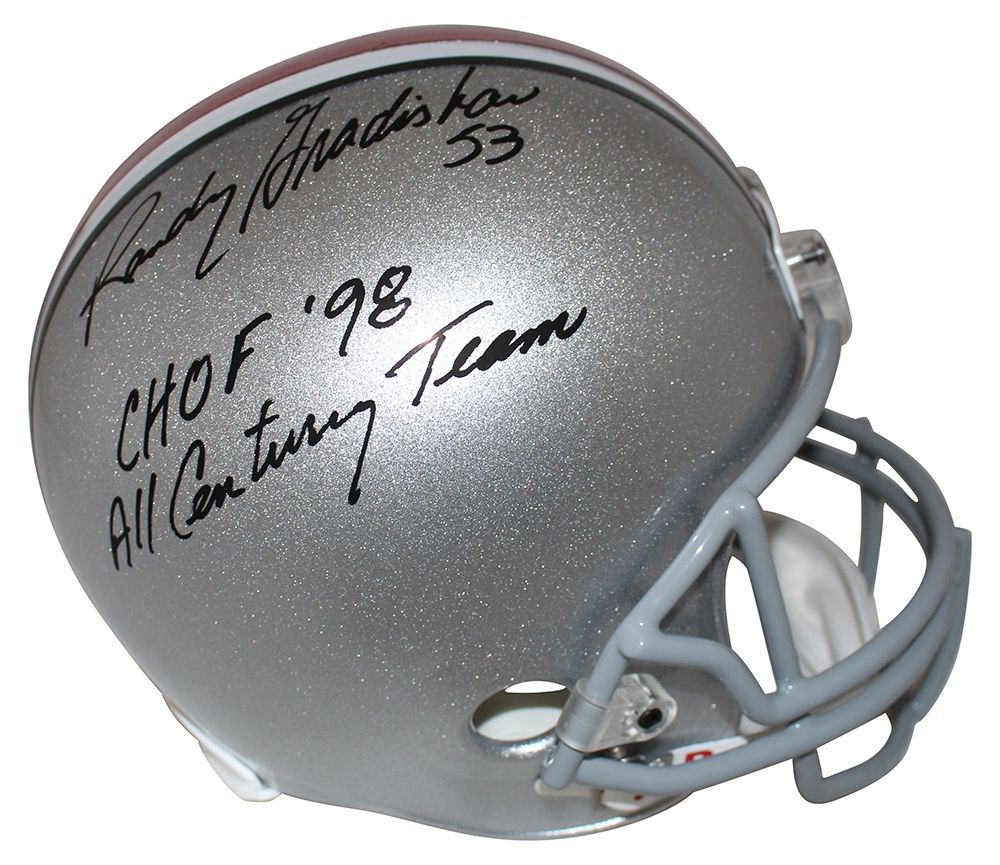 Randy Gradishar Autographed Ohio State Buckeyes Replica Helmet 2 Insc JSA