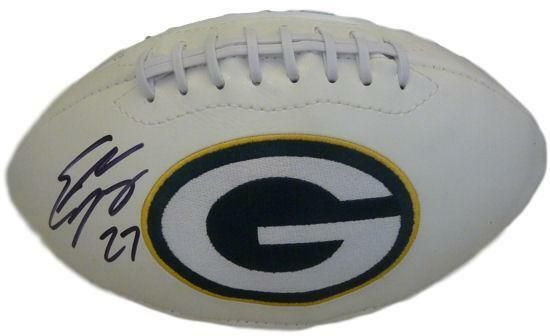 Eddie Lacy Autographed Green Bay Packers white panel football JSA