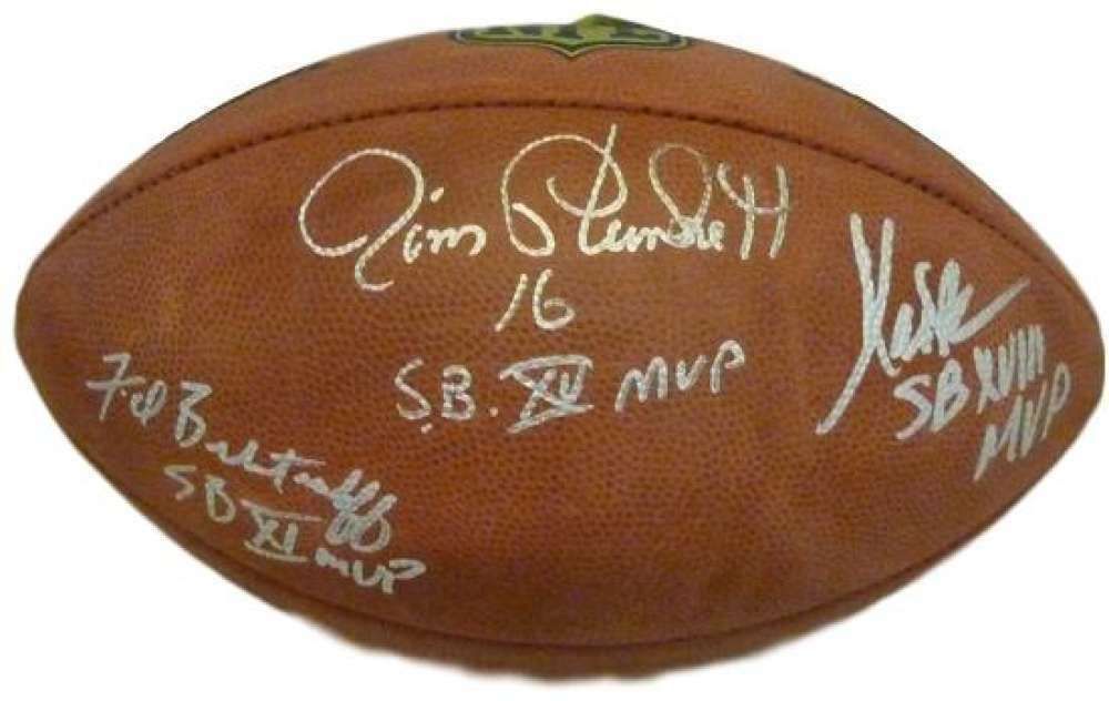 Oakland Raiders Super Bowl MVP&#39;s Autographed Official Football (Allen, Plunkett &amp; Biletnikoff) JSA