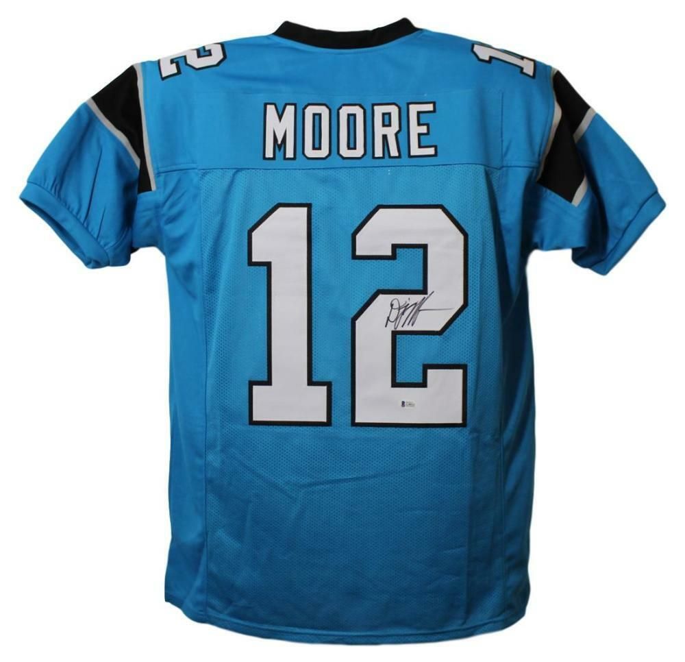 DJ Moore Autographed Carolina Panthers XL Blue Jersey BAS