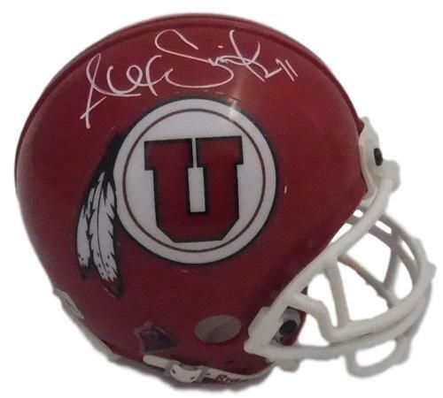 Alex Smith Autographed Utah Utes Mini Helmet in White