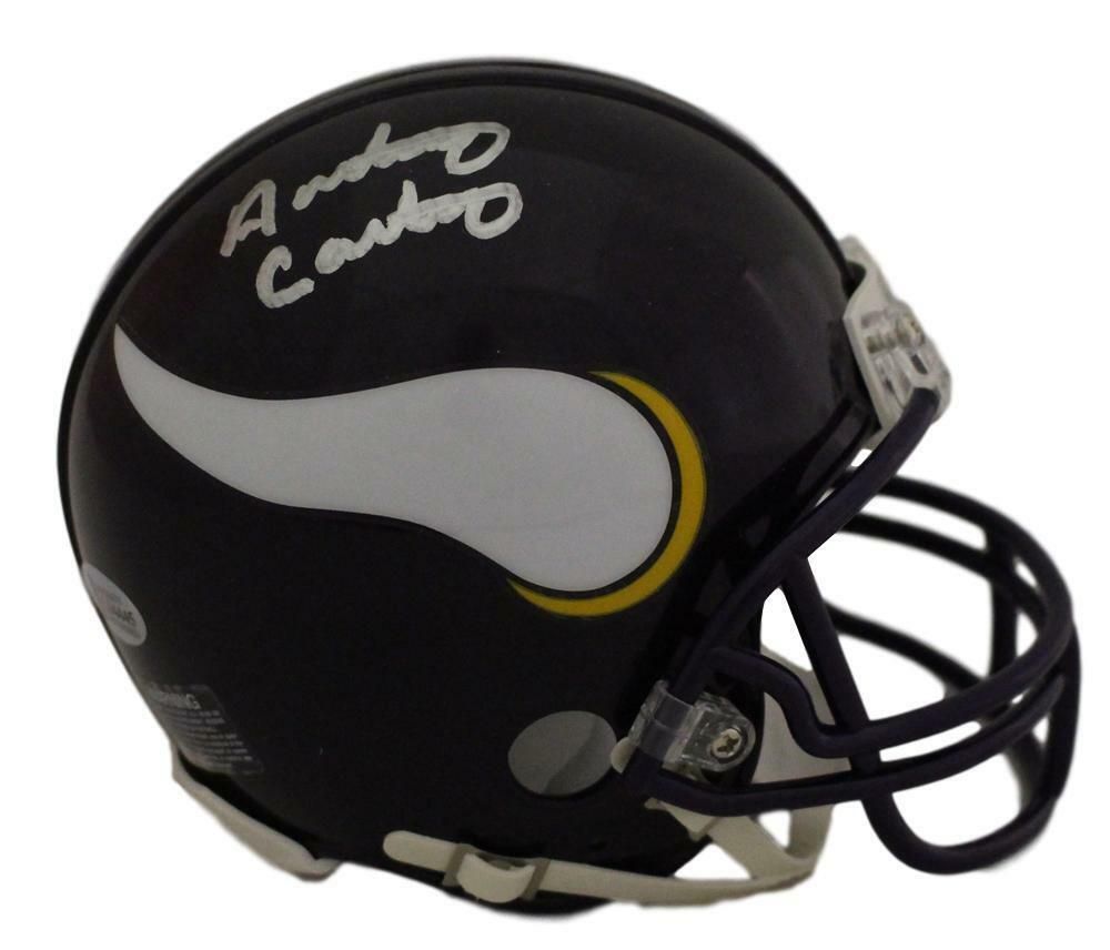 Anthony Carter Autographed Minnesota Vikings TB Mini Helmet in Silver BAS
