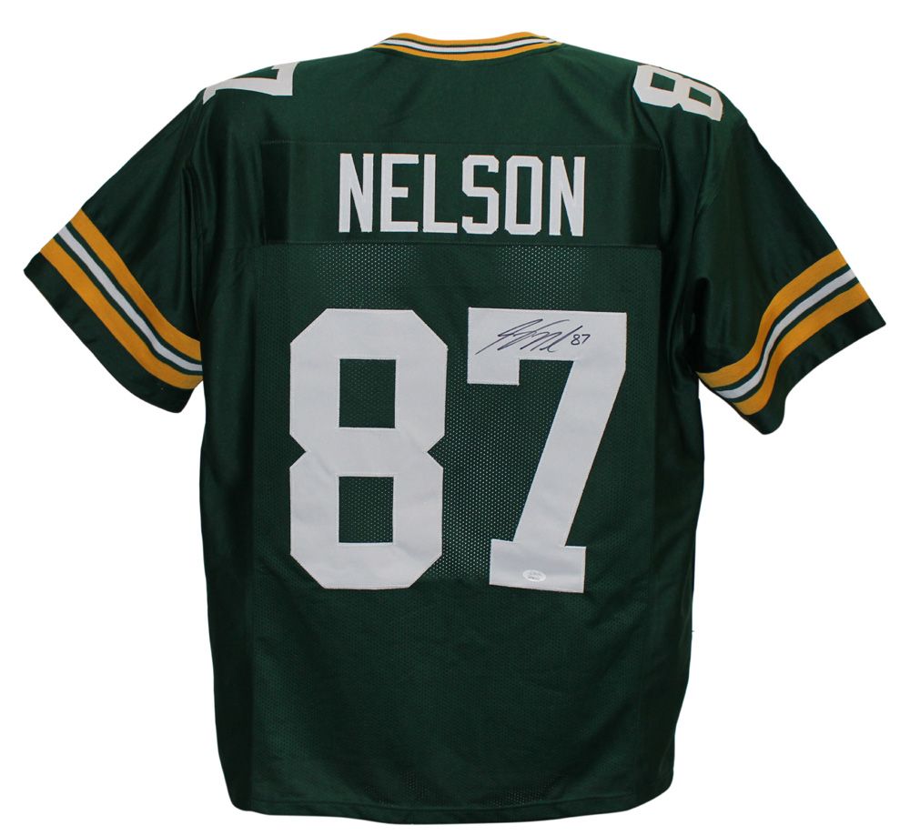 Jordy Nelson Autographed Green Bay Packers Custom Size XL Green Jersey JSA