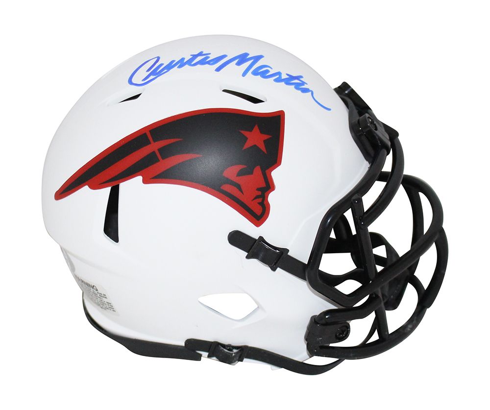 Curtis Martin Autographed New England Patriots Lunar Mini Helmet PSA