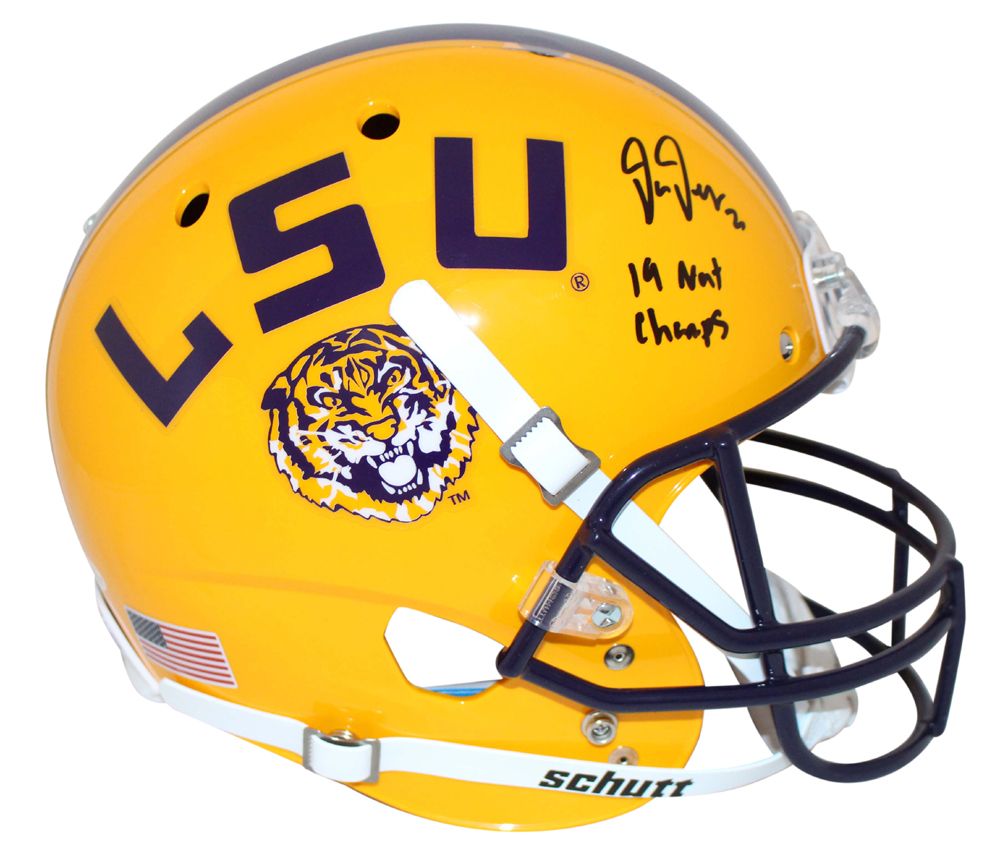 Justin Jefferson Autographed LSU Tigers F/S Schutt Helmet 2020 Champs BAS
