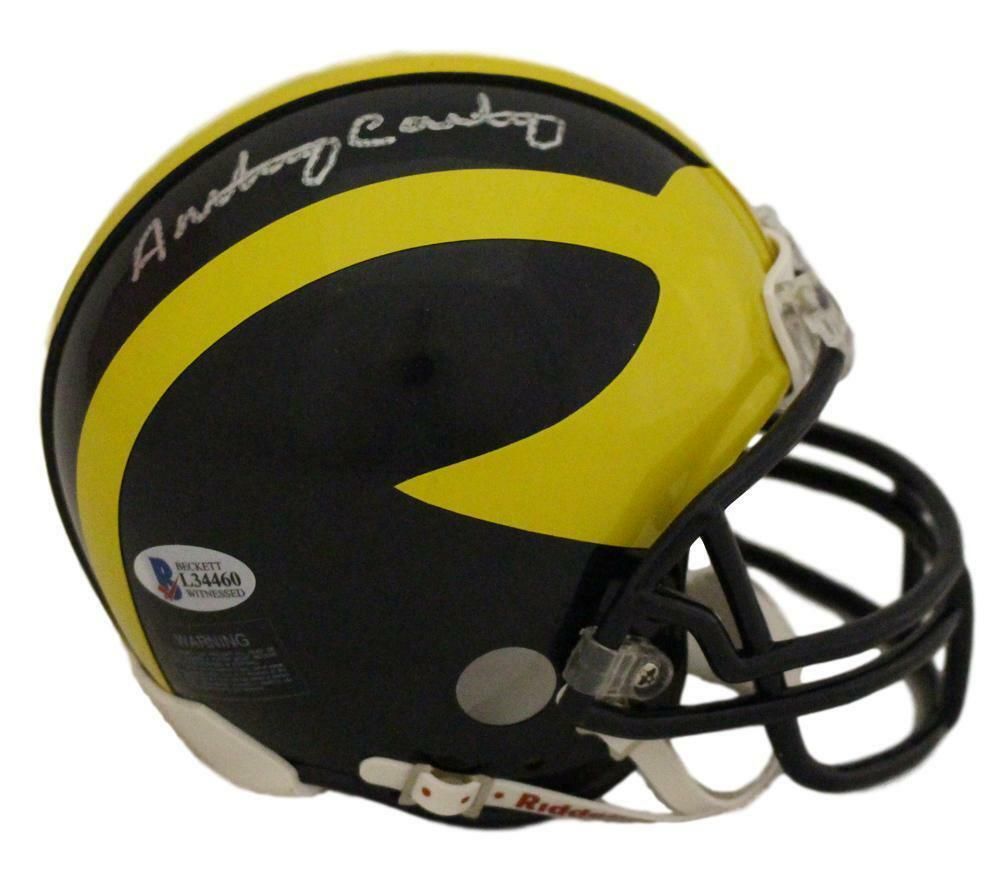 Anthony Carter Autographed Michigan Wolverines Mini Helmet BAS
