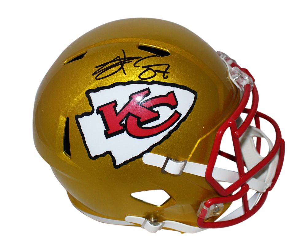 Travis Kelce Autographed Kansas City Chiefs F/S Flash Speed Helmet BAS