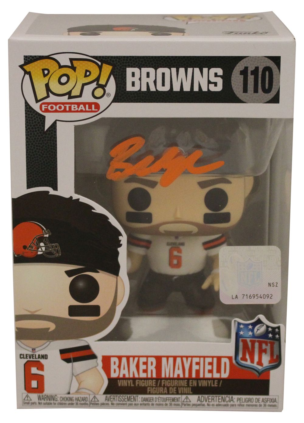 Baker Mayfield Autographed Cleveland Browns NFL Funko Pop #110 BAS