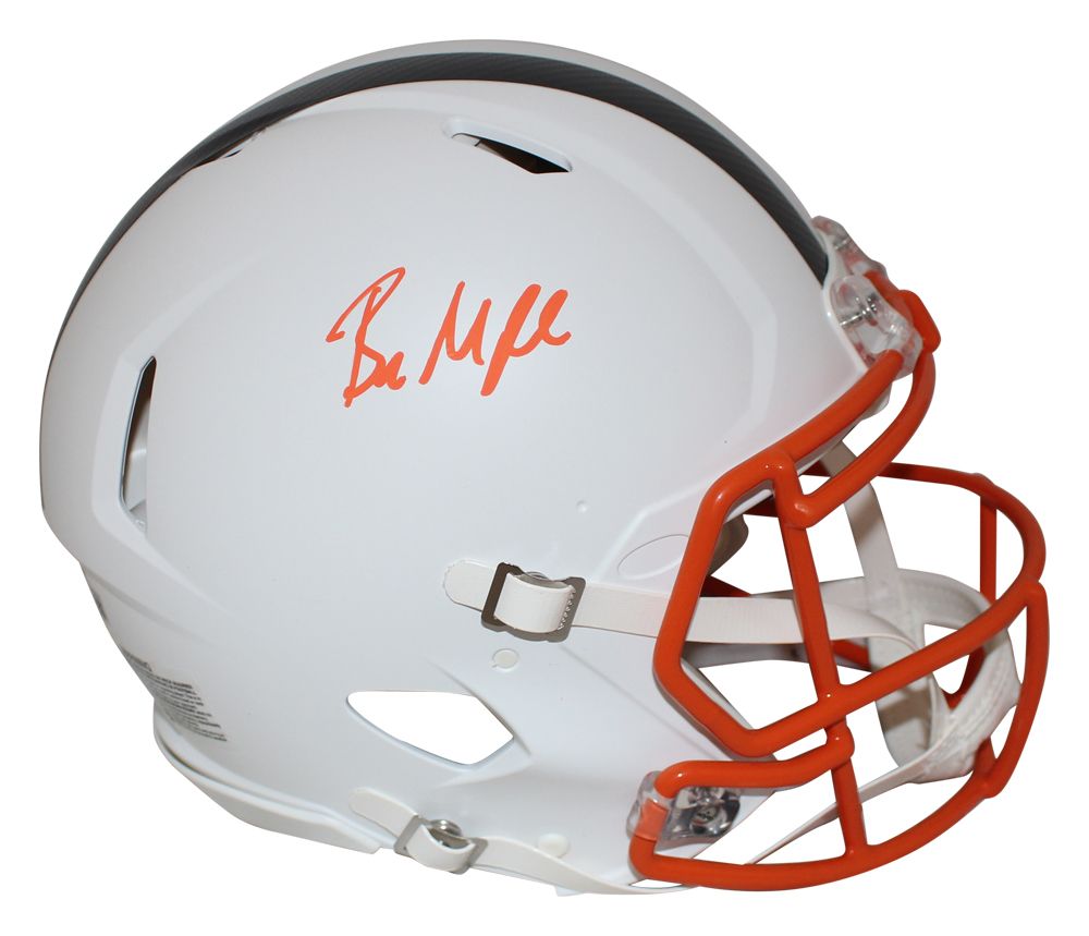Baker Mayfield Signed Cleveland Browns Authentic Flat White Helmet BAS