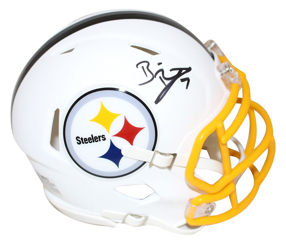 Ben Roethlisberger Signed Pittsburgh Steelers Flat White Mini Helmet FAN