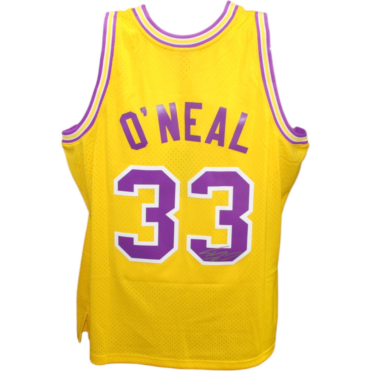 Shaq O&#39;neal Autographed/Signed LSU Tigers M&amp;N Jersey Beckett