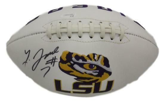 Leonard Fournette Autographed LSU Tigers White Logo Football JSA