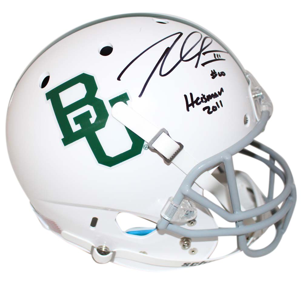 Robert Griffin III Signed Baylor Bears White Replica Helmet Heisman BAS
