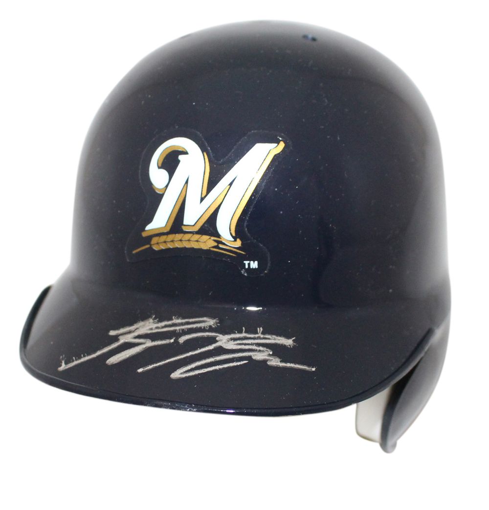 Ryan Braun Autographed/Signed Milwaukee Brewers Mini Batting Helmet JSA