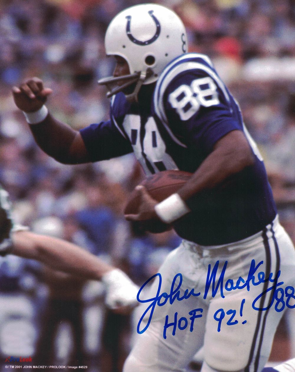 John Mackey Autographed/Signed Baltimore Colts 8x10 Photo HOF