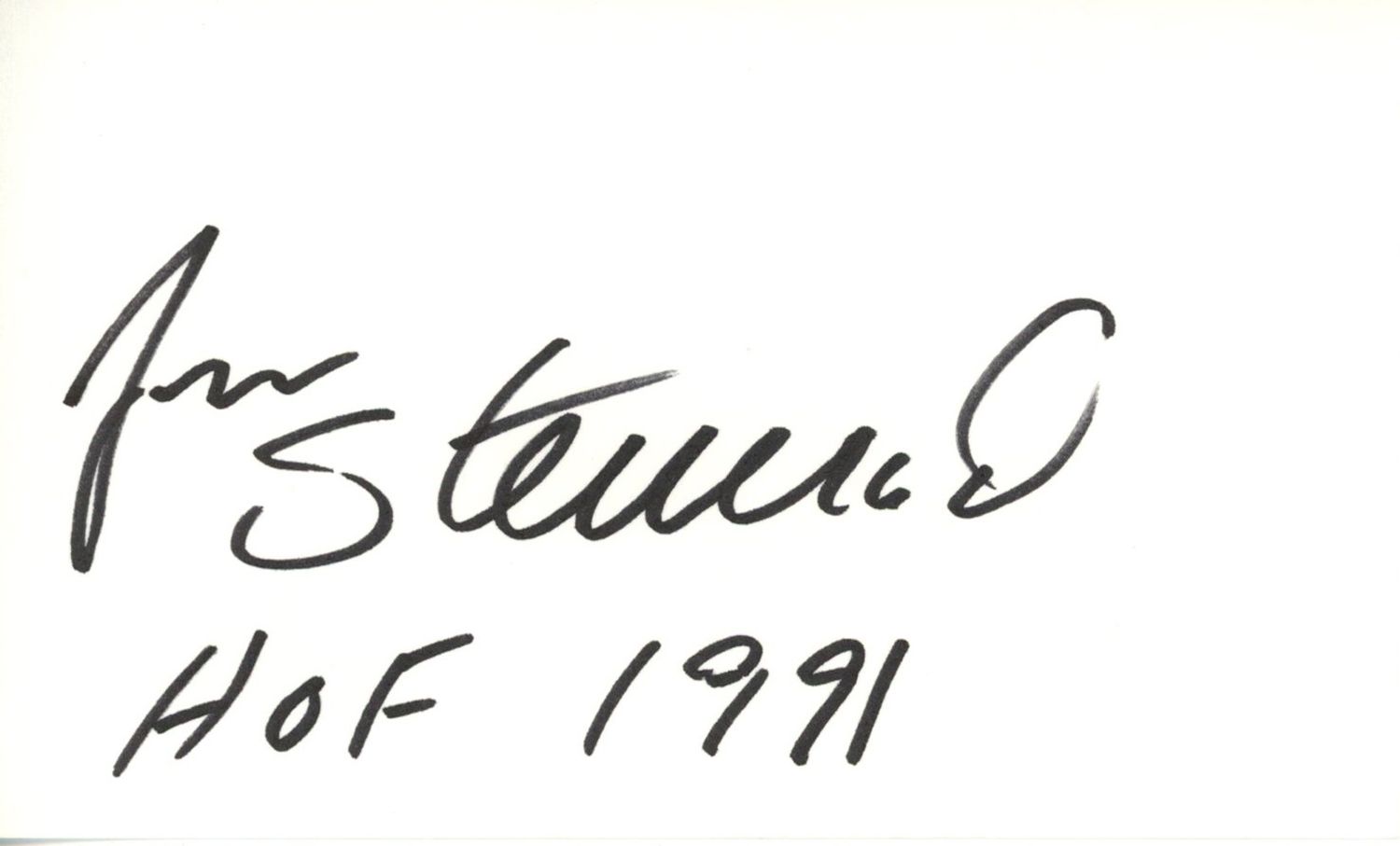 Jan Stenerud Autographed Kansas City Chiefs Index Card HOF BAS 45405