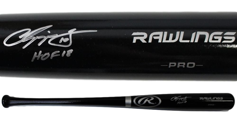 Chipper Jones Autographed Atlanta Braves Rawlings Black Bat HOF BAS