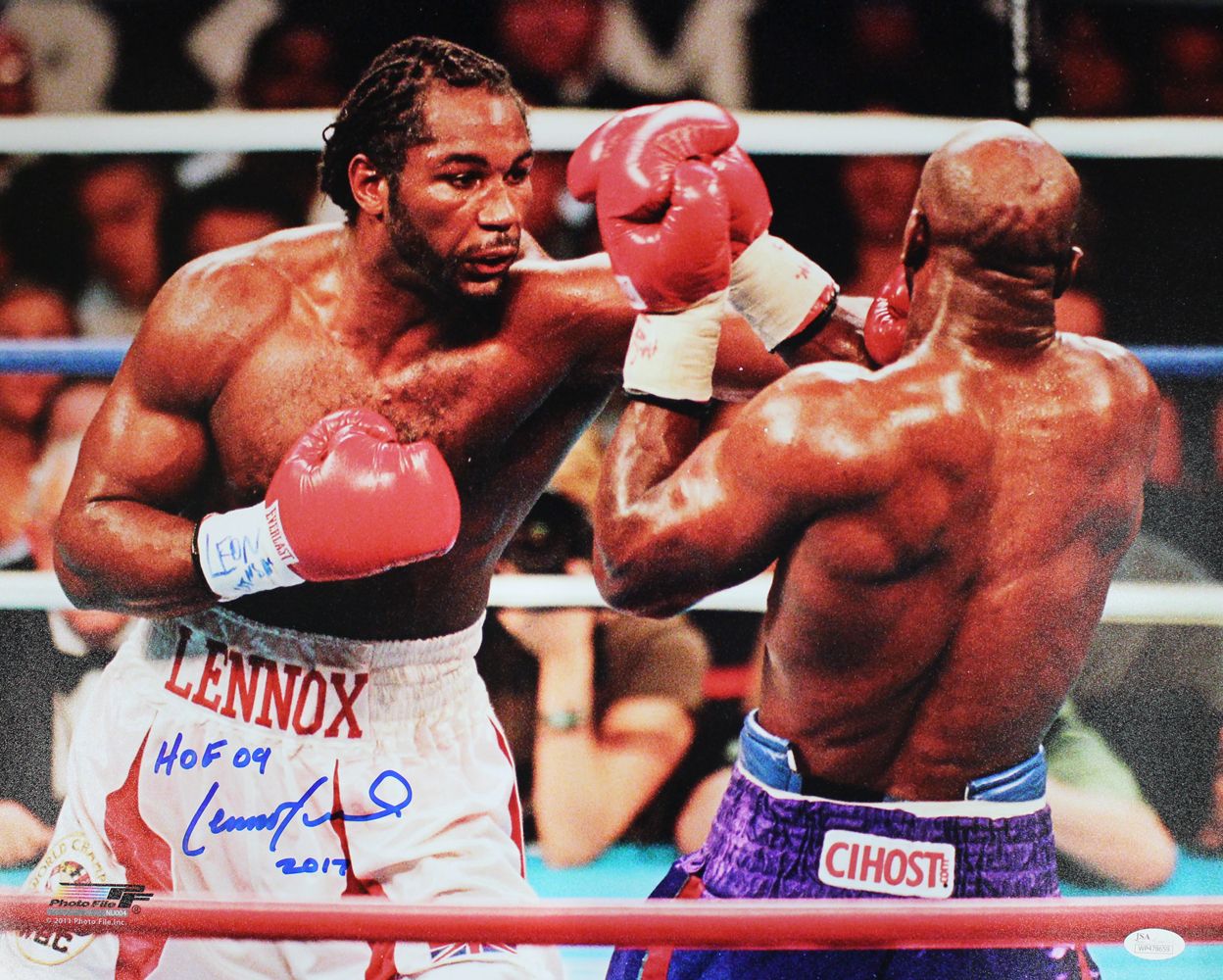 Lennox Lewis Autographed/Signed Boxing 16x20 Photo HOF JSA