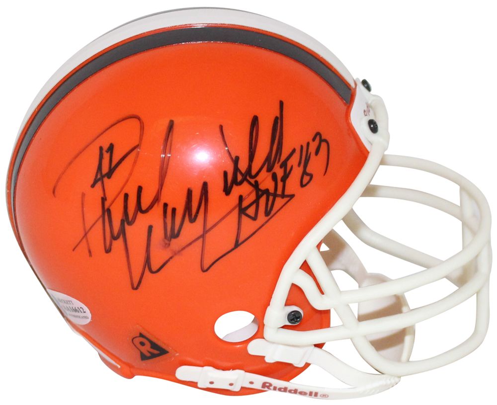 Paul Warfield Autographed Cleveland Browns Micro Mini Helmet HOF BAS
