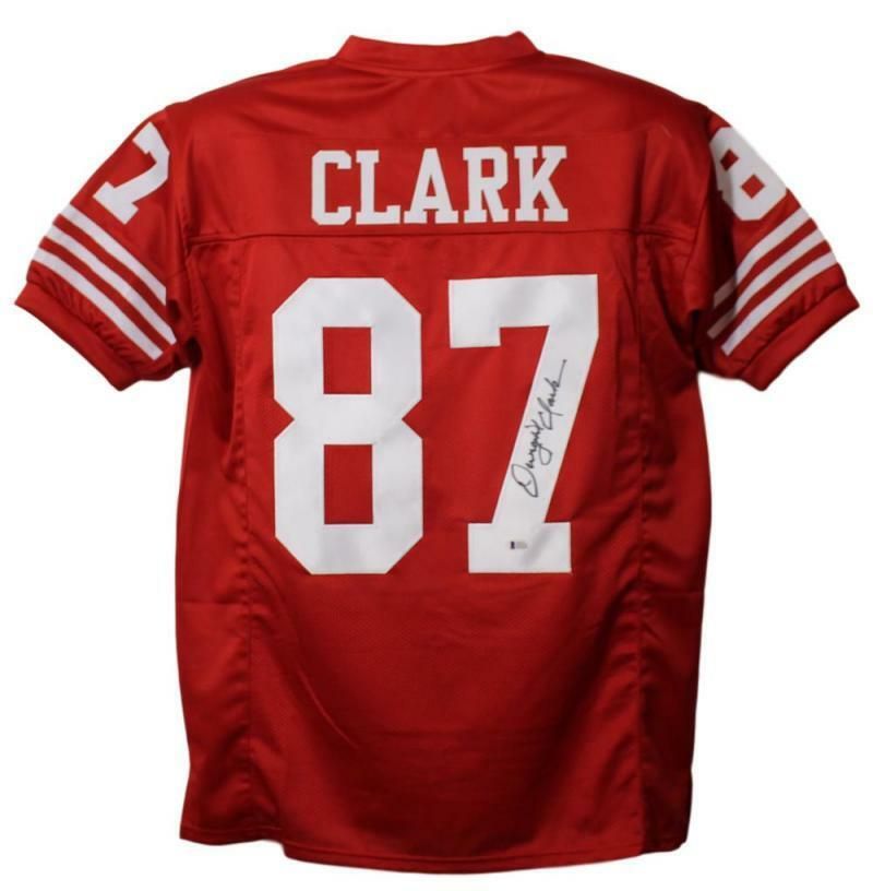 Dwight Clark Autographed San Francisco 49ers XL Red Jersey BAS