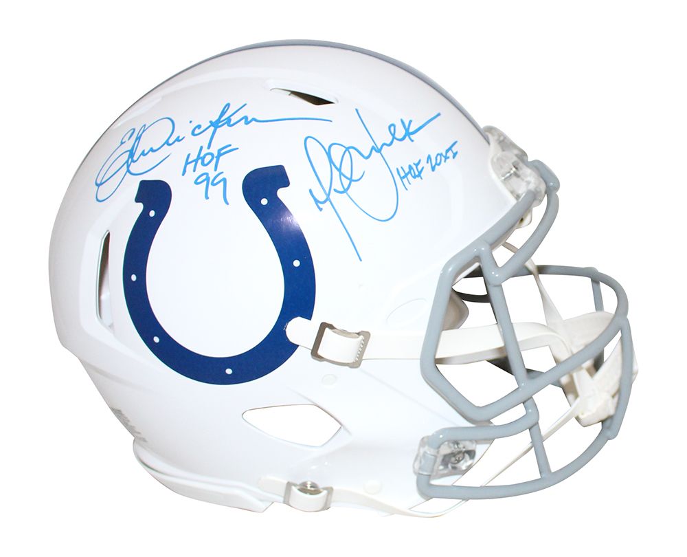Eric Dickerson &amp; Marshall Faulk Signed Colts Authentic 2020 Helmet BAS