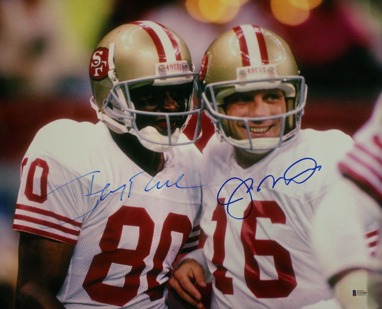 Joe Montana &amp; Jerry Rice Signed San Francisco 49ers 16x20 Photo BAS
