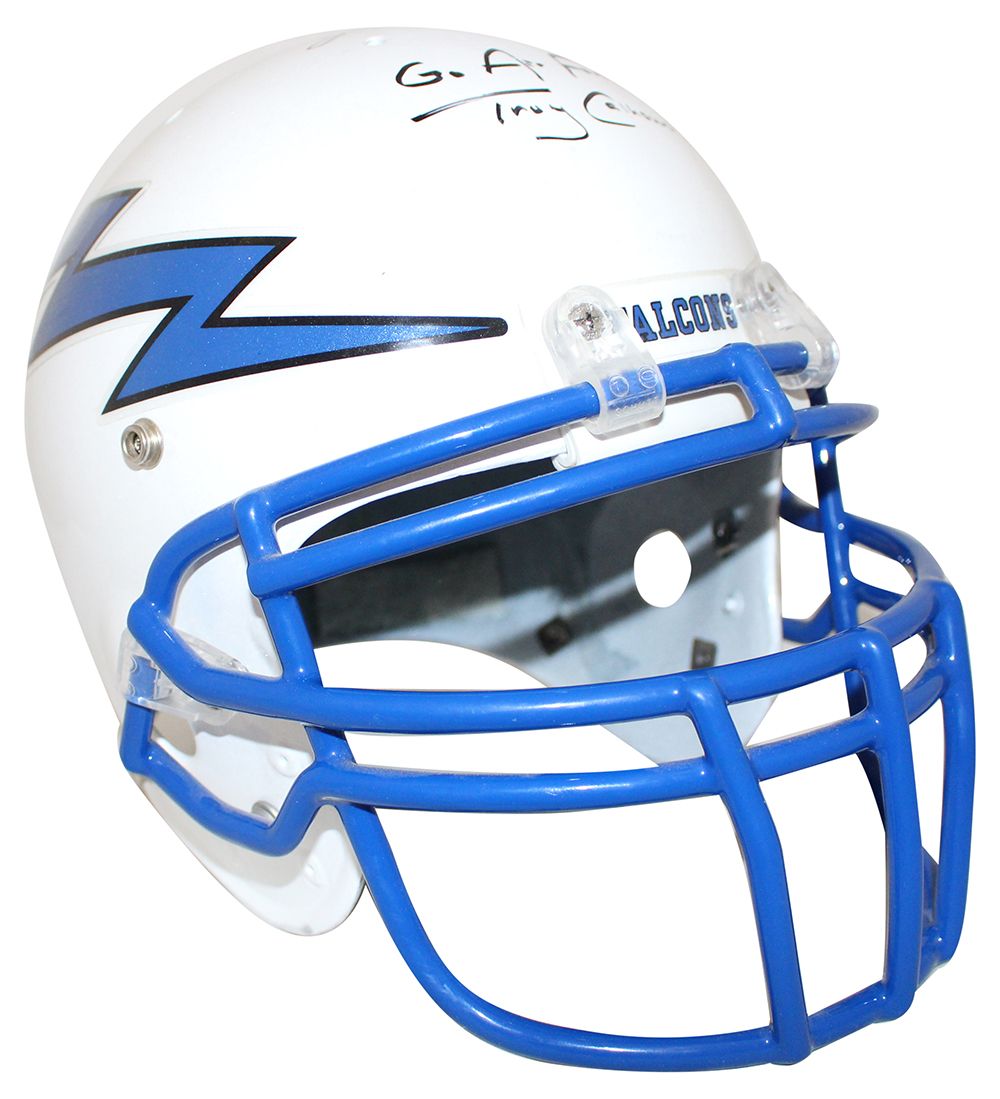 Troy Calhoun &amp; Fisher DeBerry Signed Air Force Game Used Helmet BAS