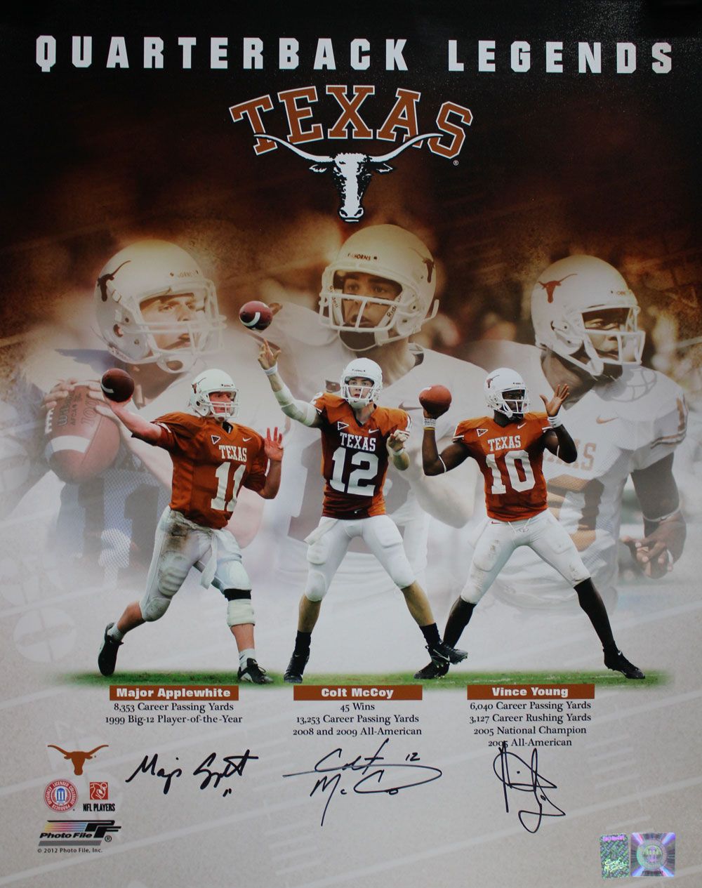 Texas Legends Autographed 16x20 Photo Applewhite McCoy &amp; Young BAS