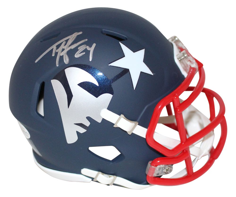 Ty Law Autographed/Signed New England Patriots AMP Mini Helmet BAS