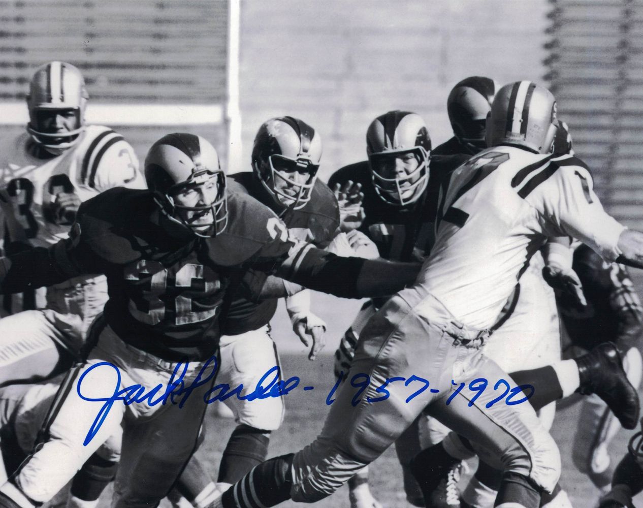 Jack Pardee Autographed/Signed Los Angeles Rams 8x10 Photo