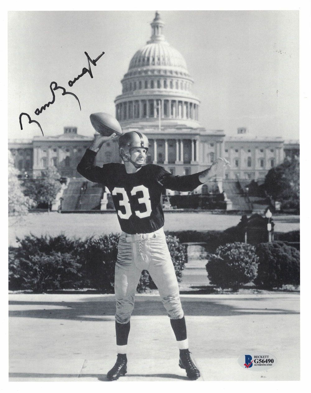 Sammy Baugh Autographed Washington Redskins 8x10 Photo White House BAS