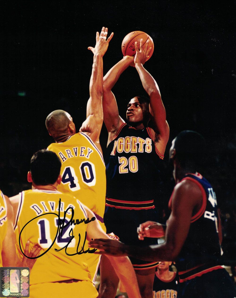 LaPhonso Ellis Autographed/Signed Denver Nuggets 8x10 Photo PF
