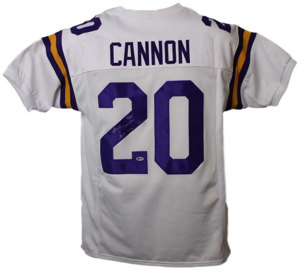 Billy Cannon Autographed LSU Tigers Custom Size XL White Jersey HT 59 BAS