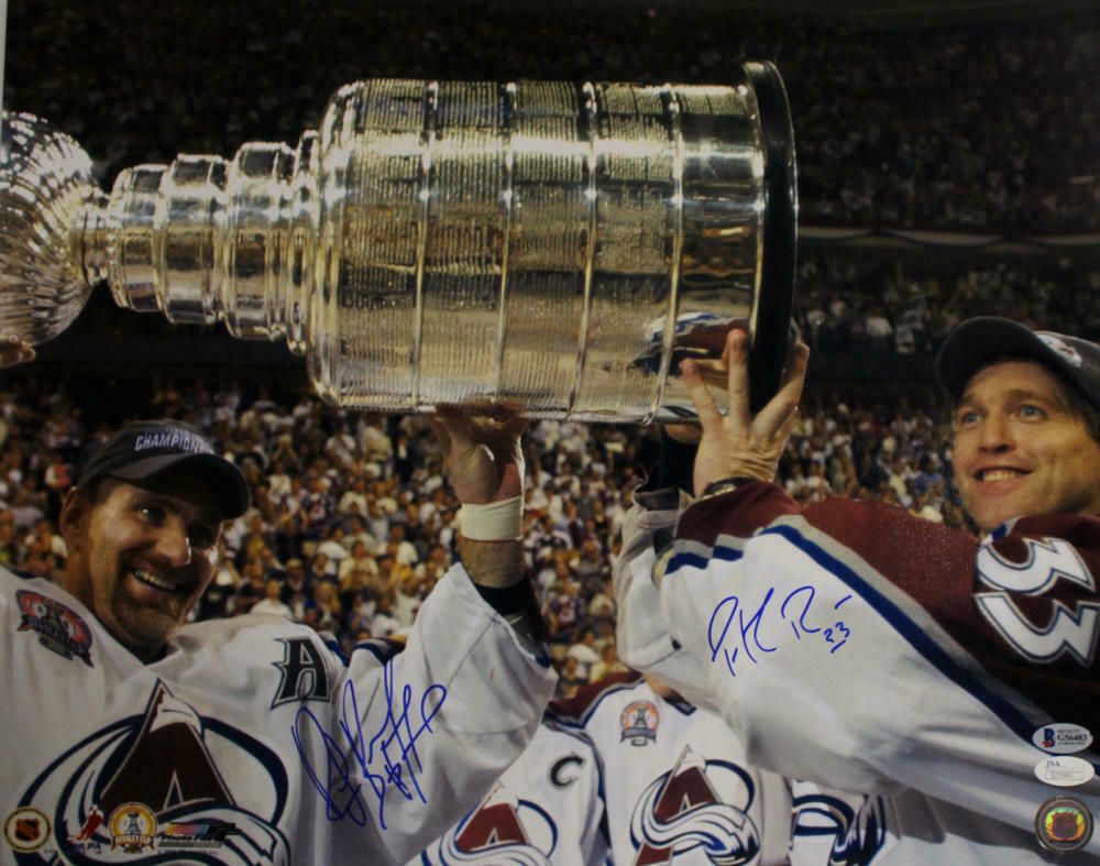 Ray Bourque &amp; Patrick Roy Dual Autographed Colorado Avalanche 16x20 Photo JSA