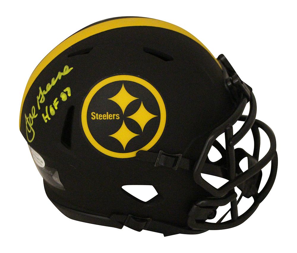 Joe Greene Autographed Pittsburgh Steelers Eclipse Mini Helmet HOF BAS