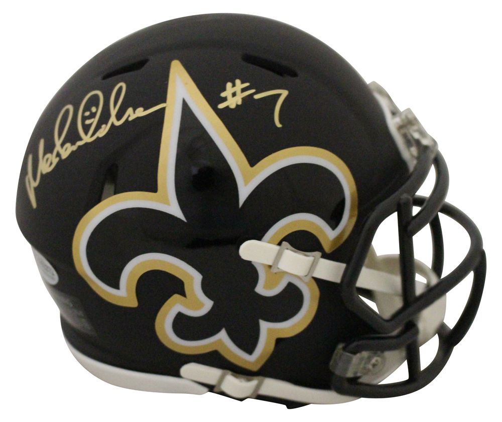 Morten Anderson Autographed New Orleans Saints AMP Mini Helmet BAS