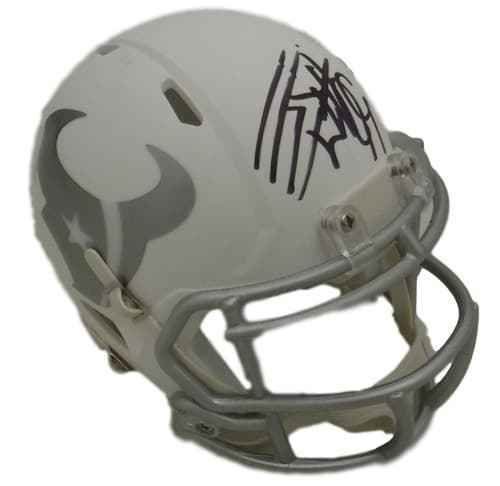 JJ Watt Autographed Houston Texans Riddell Ice Mini Helmet JSA