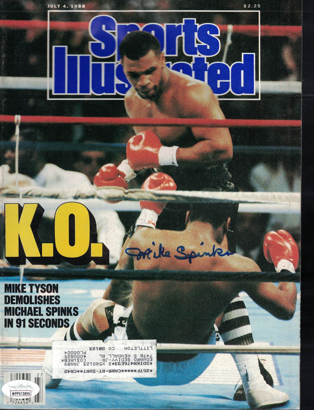 Michael Spinks Autographed Boxing Sports Illustrated Magazine 7/4/88 JSA
