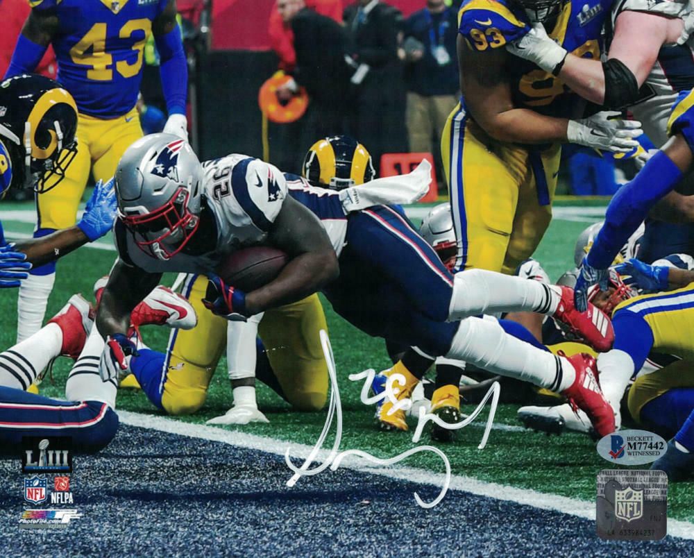 Sony Michel Autographed New England Patriots 8x10 Photo BAS