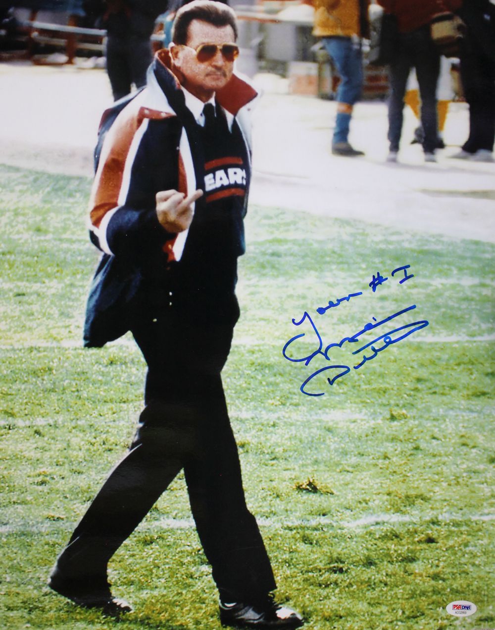 Mike Ditka Autographed/Signed Chicago Bears 16x20 Photo You&#39;re #1 PSA