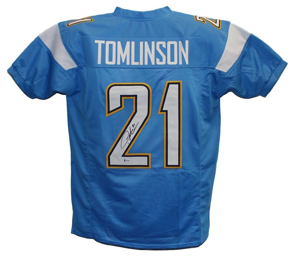 LaDainian Tomlinson Signed San Diego Chargers TB Blue XL Jersey BAS