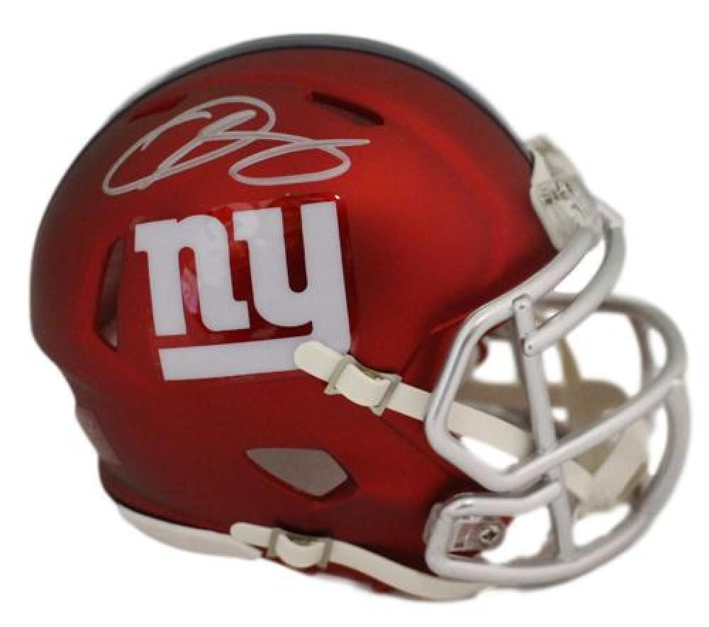 Odell Beckham Jr Autographed New York Giants Blaze Mini Helmet JSA