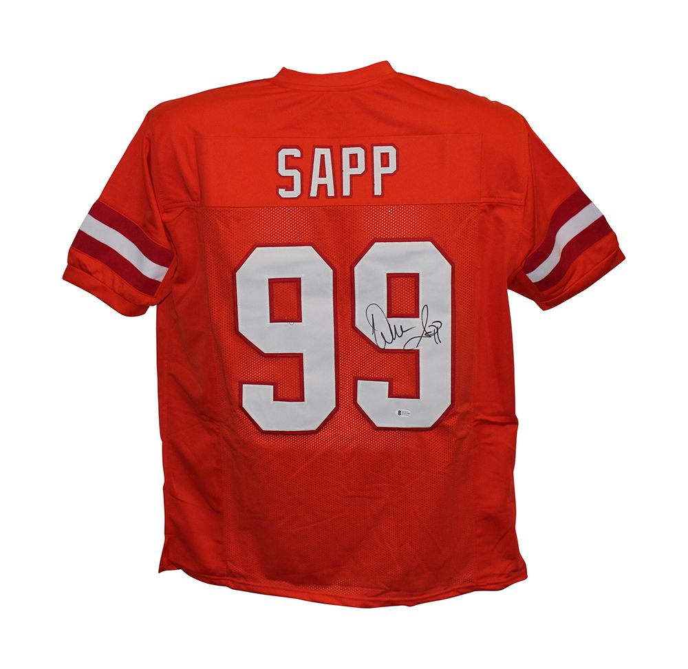 Warren Sapp Autographed/Signed Pro Style Orange XL Jersey HOF BAS
