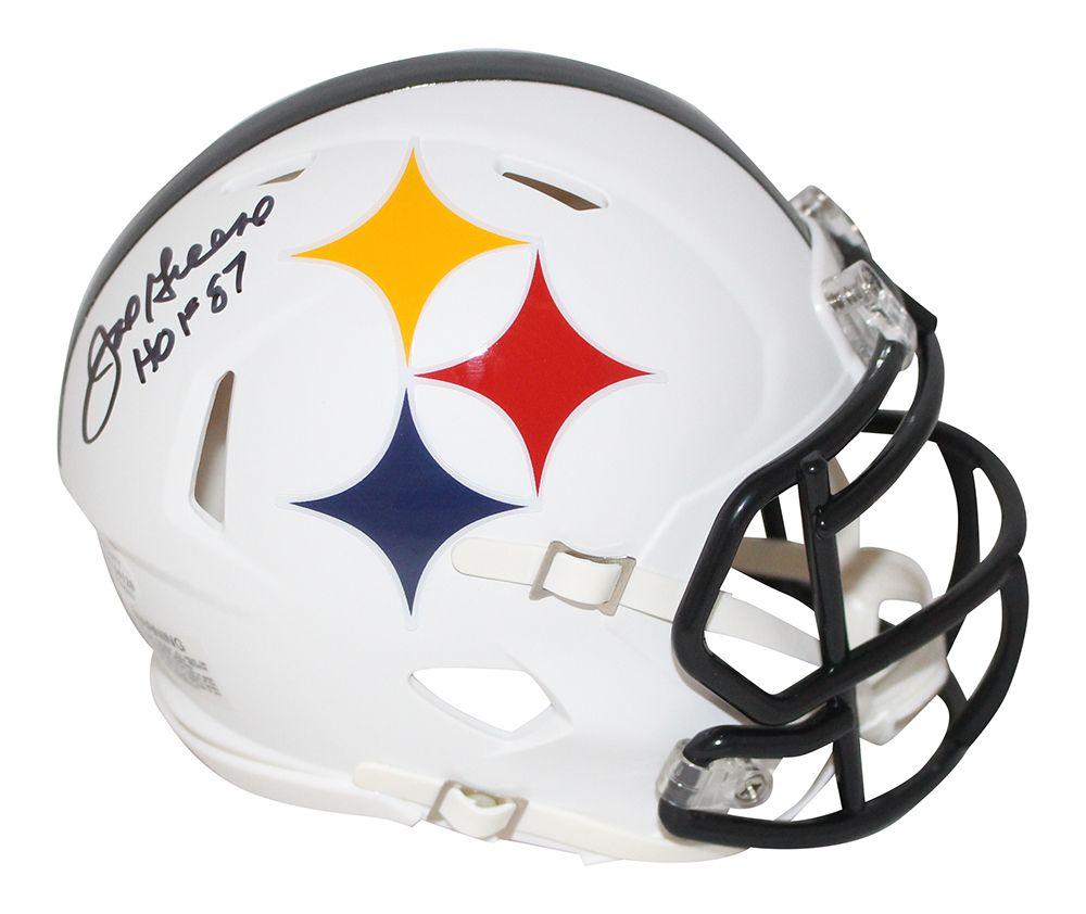 Joe Greene Autographed Pittsburgh Steelers AMP Mini Helmet HOF BAS