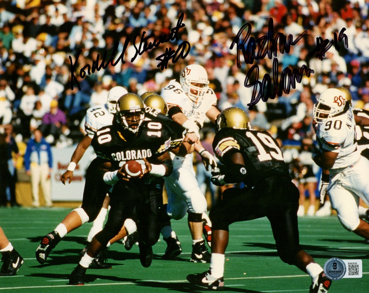 Kordell Stewart &amp; Rashaan Salaam Colorado Buffaloes 8x10 Photo BAS 45190