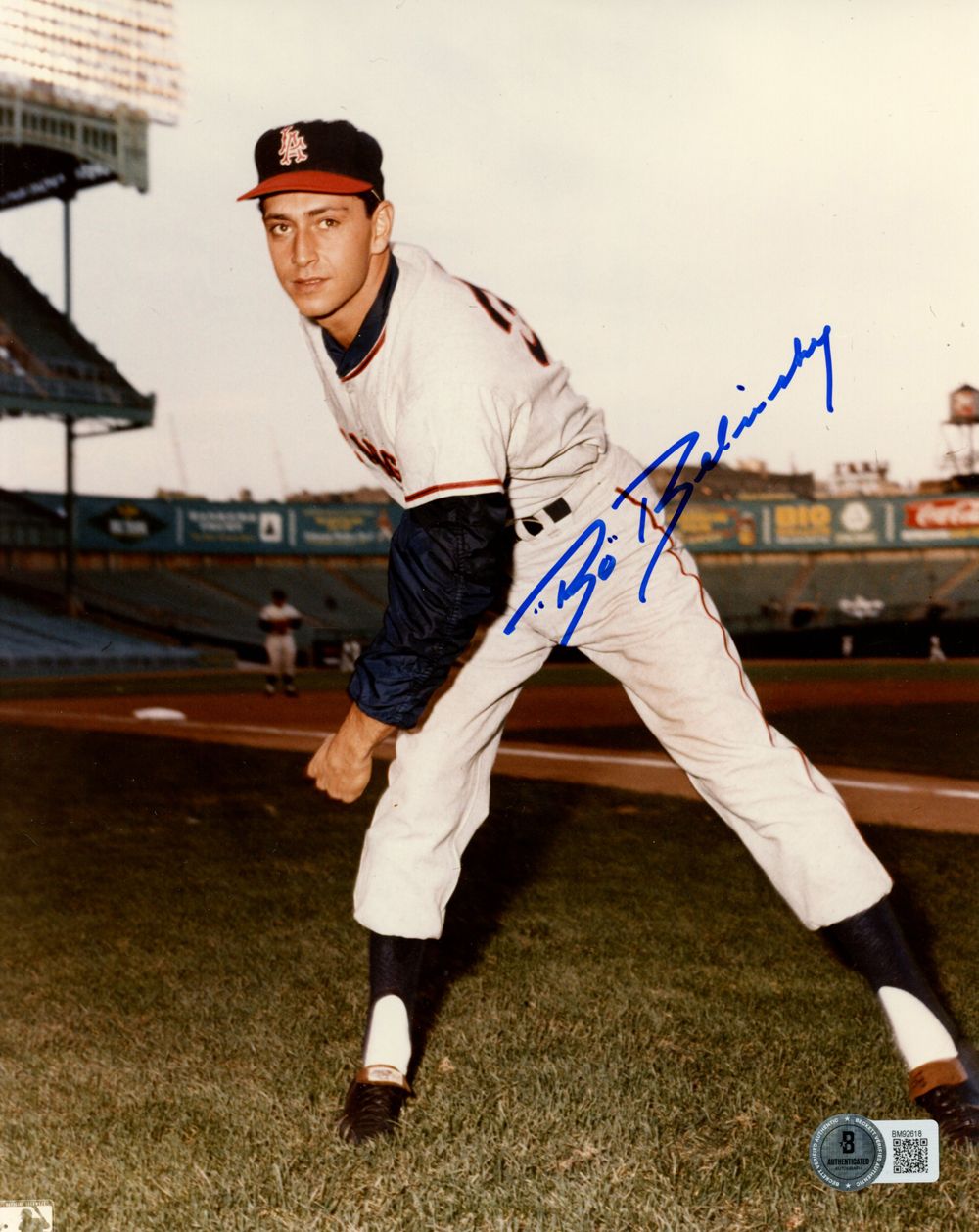 Bo Belinsky Autographed Los Angeles Angels 8x10 Photo Beckett 45227