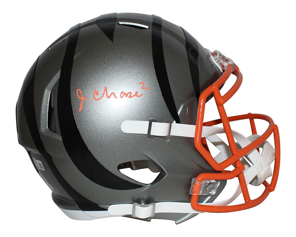 Ja&#39;Marr Chase Autographed/Signed Cincinnati Bengals F/S Flash Helmet BAS