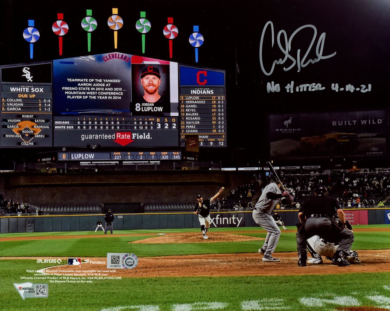 Carlos Rodon Signed Chicago White Sox 8x10 Photo No Hitter 4-14-21 FAN